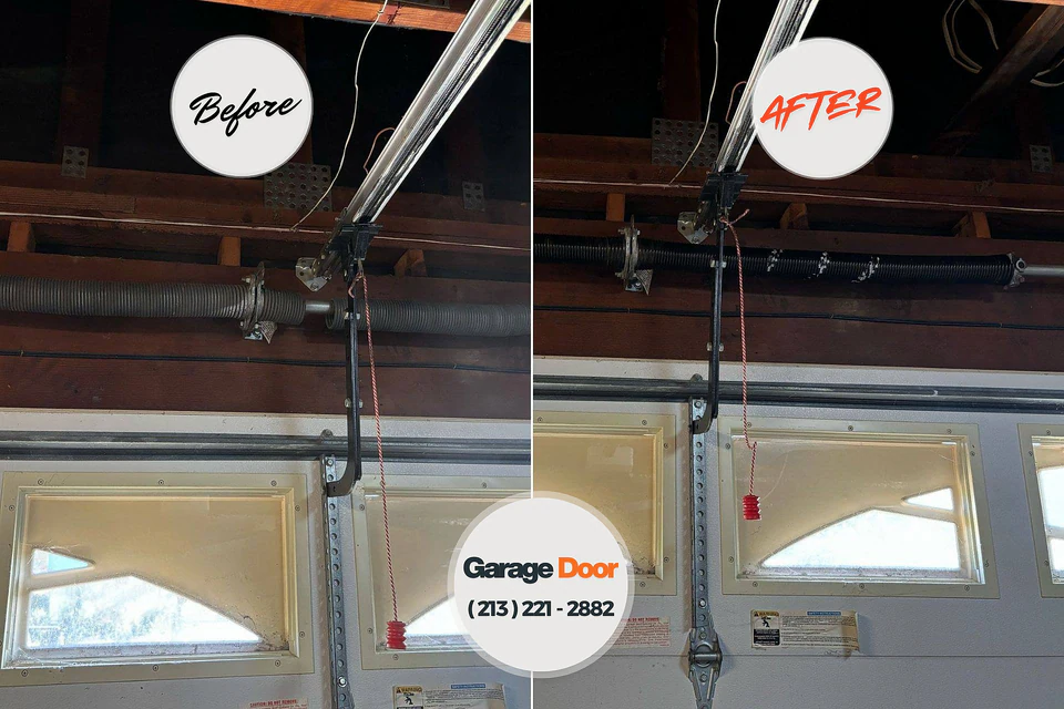 Before and after: garage door repair Emerald Lakes, PA